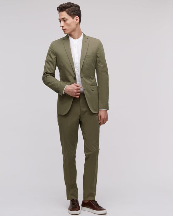 Fine Cotton Twill Two Button Tailored Jacket