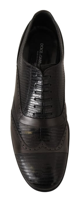 Dolce & Gabbana Braune Eidechsenleder Oxford-Schuhe für Männer - Image 6