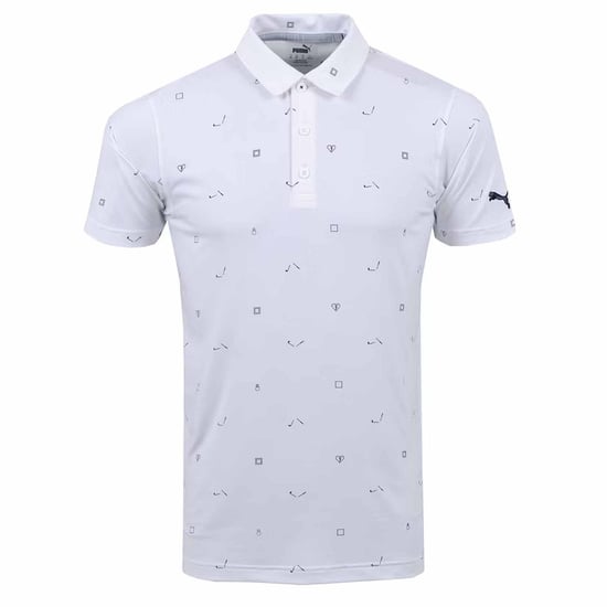 Puma Cloudpsun H8 ShortSleeve Collared BrightWhite Men Golf Polo Shirt 533855 01