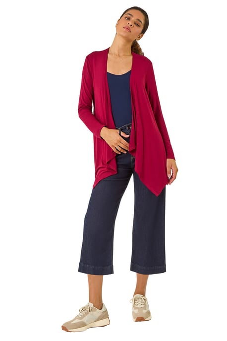Waterfall Front Jersey Knit Cardigan
