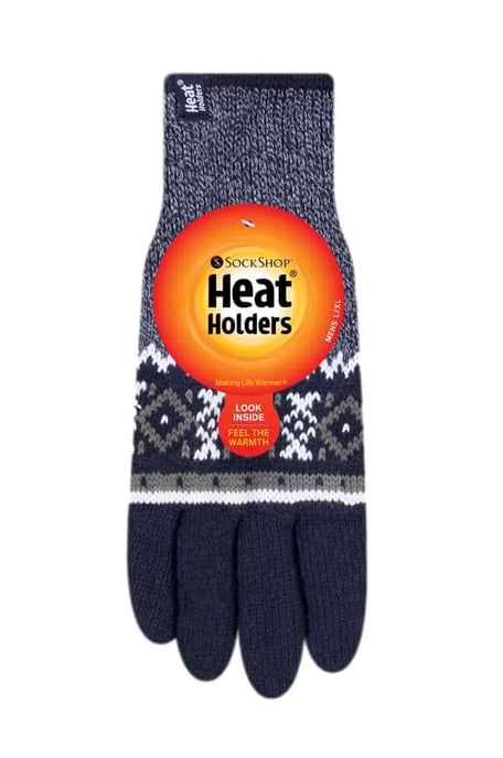 Gestreifte Herren Nordic Fairisle Zig Zag gestrickt Fleece gefüttert warme Handschuhe - Image 2
