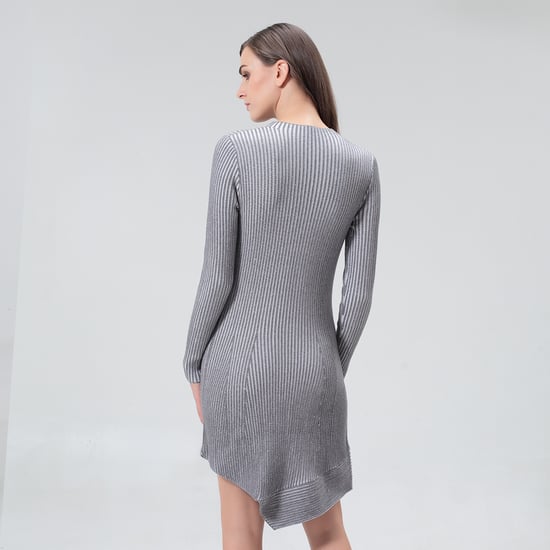Asymmetrisches kurzes Kleid aus Rippenstrick - Image 6