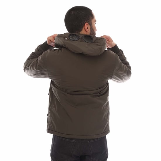 Men's C.P. Company Chrome-R Goggle Lens Bomber Jacket in Brown