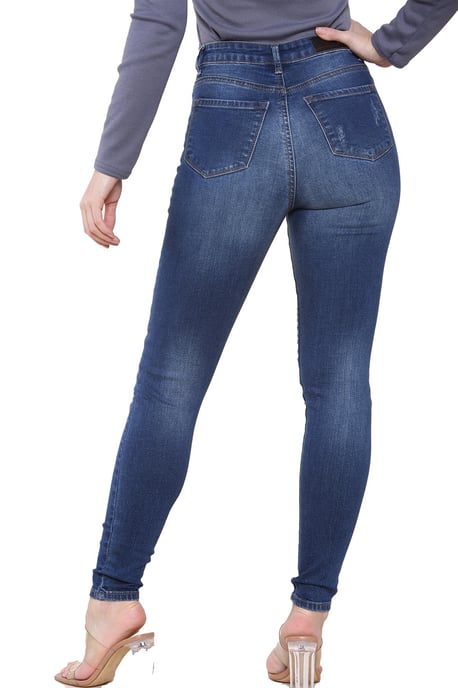 Damen Skinny Stretch Denim Jeans| Enzo Designer Damenbekleidung - Image 4