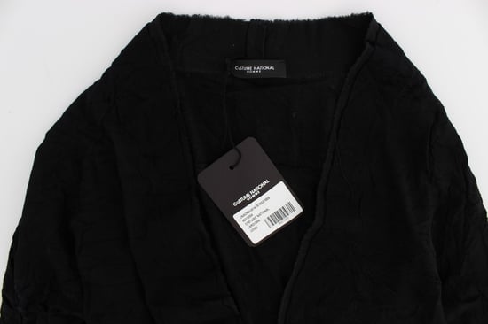 Costume National Herren Schwarzer Feiner Wollknopf-Cardigan - Image 6