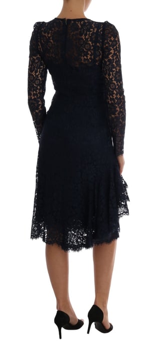 Dolce & Gabbana - Robe fourreau Taormina bleue en dentelle florale pour femme - Image 3