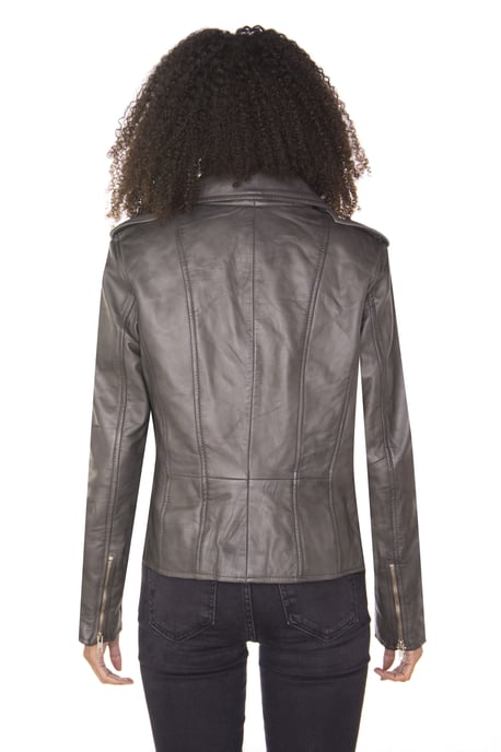 Womens Leather Vintage Brando Biker Jacket-Orlando