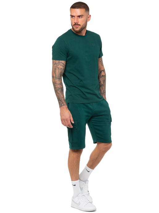 Enzo | Herren T-Shirt Trainingsanzug mit Shorts Set - Grün - Image 2