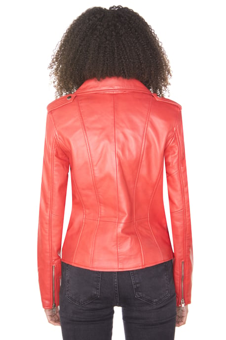 Womens Leather Vintage Brando Biker Jacket-Orlando