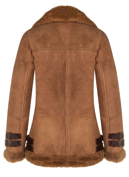 Womens Sheepskin Biker Jacket-Alamar