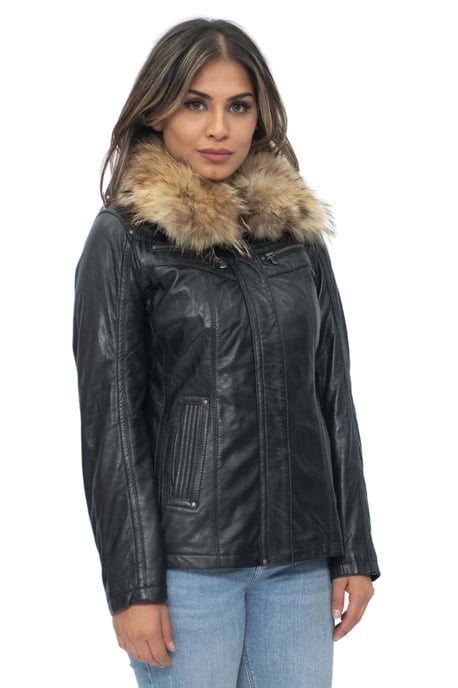 Womens Leather Parker Jacket-Arvada