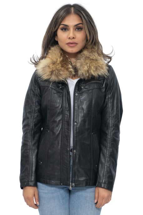 Womens Leather Parker Jacket-Arvada