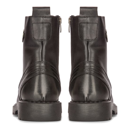 Men's Leather Military Boots Black Combat Biker Motorcycle Punk Western Boot