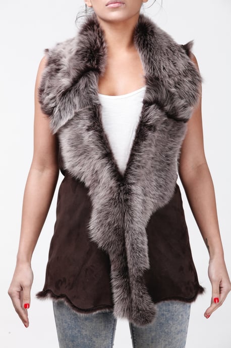 Women's Toscana Sheepskin Long Gilet-Sorocaba