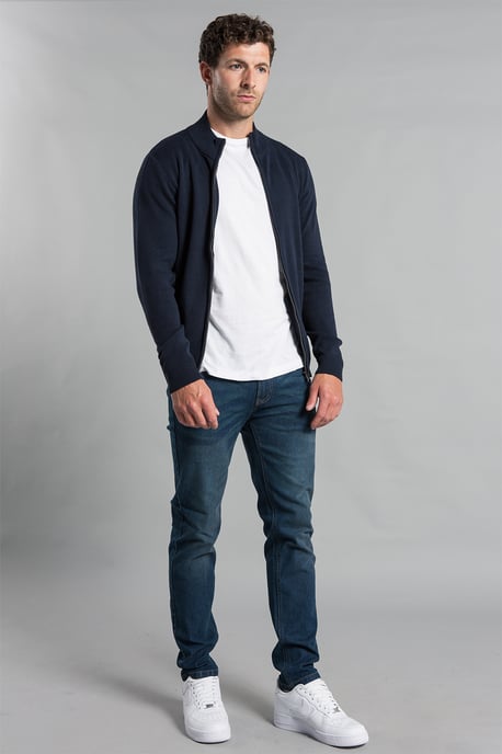 Recycled Cotton Blend Zip-Through Cardigan