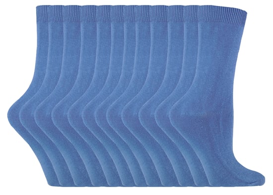 Einfarbige Damensocken mit hohem Baumwollanteil | 12 Paar Multipack | Socken-Snob | Dünne, bequeme, farbenfrohe Crew-Söckchen für Damen in tiefem Fuchsia - Image 1