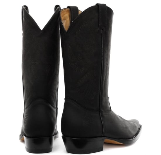 Grinders Mens Black Cowboy Leather Boots- Louisiana