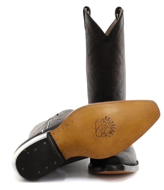 Grinders Mens Black Cowboy Leather Boots- Louisiana