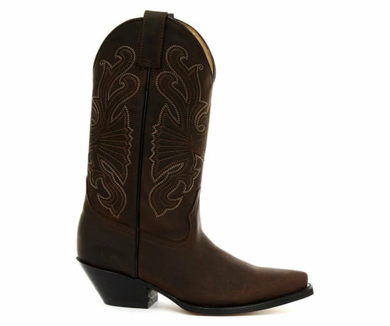 Grinders Brown Leather Western Cowboy Boots-Buffalo