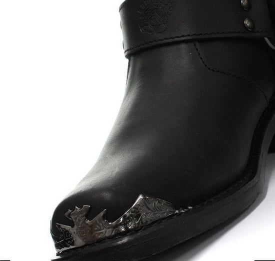 Grinders Schwarze Cowboy-Bikerstiefel für Herren – Eagle Lo - Image 6