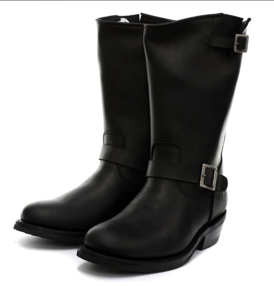 Grinders Unisex Black Smooth Sole Western Leather Boots-Rebel
