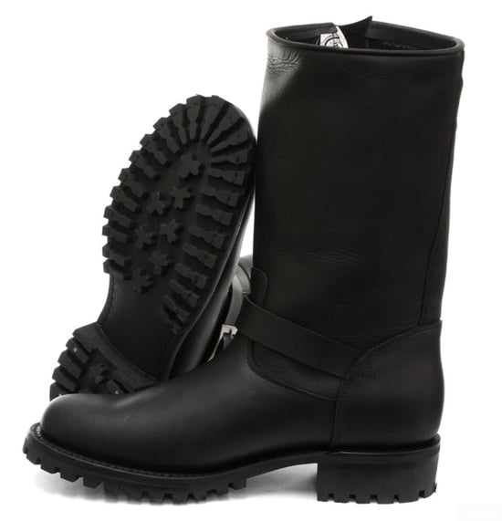 Grinders Mens Black Western Combat Leather Boots- Wild One