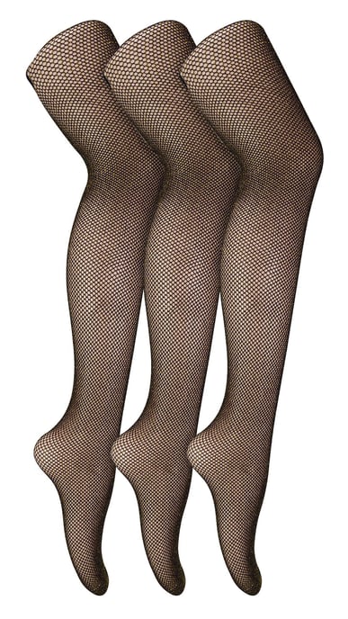 3 Paar Multipack Netzstrumpfhosen für Frauen | Sock Snob | Stylish Footed Pretty Stocking Ideal für Dance Party - Schwarz / Gold - Image 1