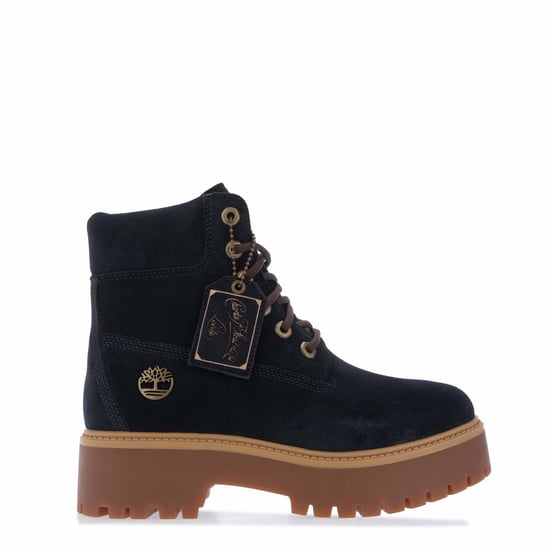 Women's Timberland 6 Inch Lace Up Waterproof Boots in Dark Blue - Image 1