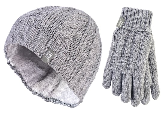 Heat Holders - Damen Mütze & Handschuhe Set für den Winter - Hellgrau - Image 1