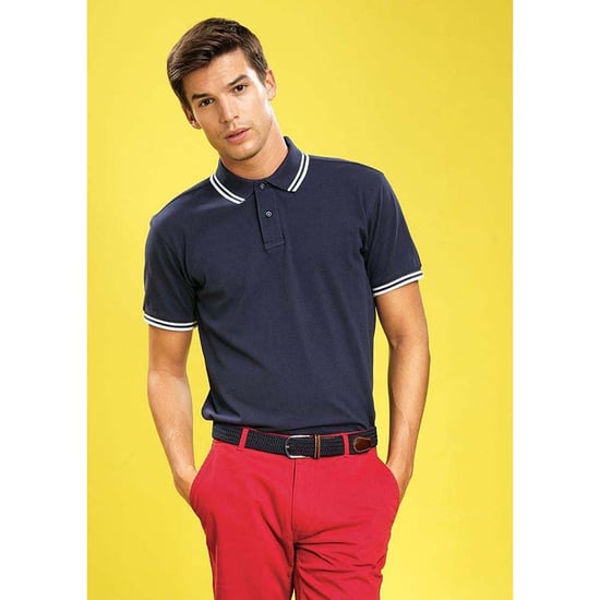 Asquith & Fox Herren-Poloshirt mit klassischer Passform (Navy/ Weiß) - Image 3