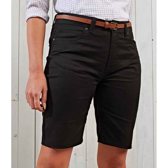 Premier Womens/Ladies Performance Casual Shorts (Schwarz) - Image 2