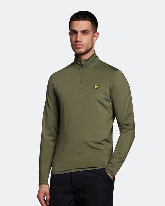 Lyle & Scott Golf Technische 1/4 Zip Midlayer in Grün - Image 1