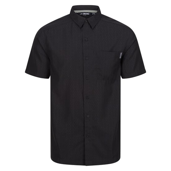 Regatta Mens Mindano VIII Patterned Short-Sleeved Shirt (Ash/Black)