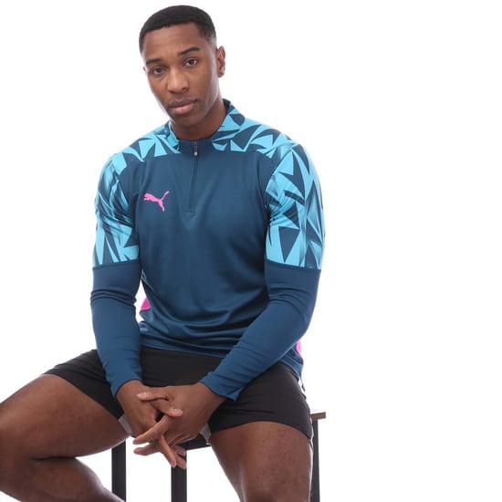 Herren Puma IndividualFINAL 1/4 Zip Top in Blau - Image 4