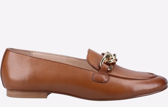 Hush Puppies Harper Chain Leder Damen Loafer In Tan - Image 1