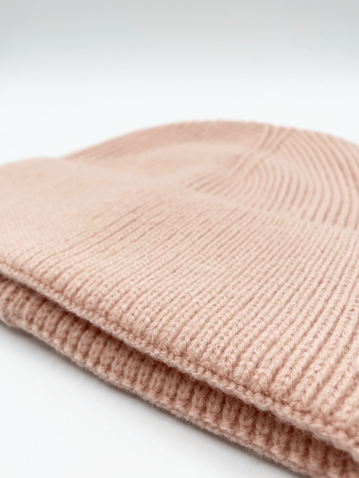 Ribbed Beanie Hat in Pink
