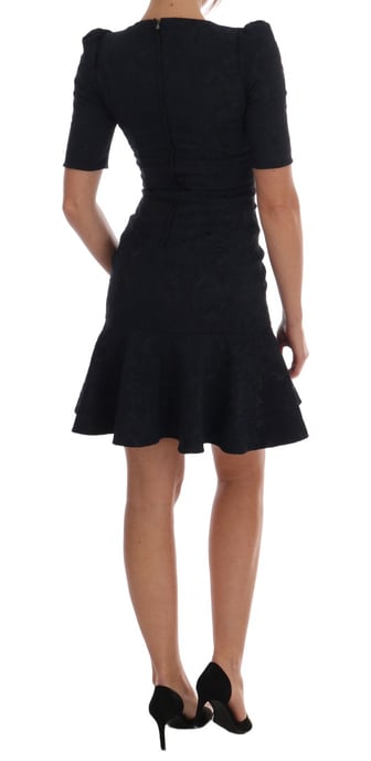 Dolce & Gabbana - Mini robe évasée noire et bleue pour femme - Image 3