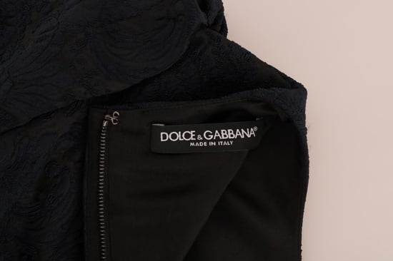 Dolce & Gabbana - Mini robe évasée noire et bleue pour femme - Image 6