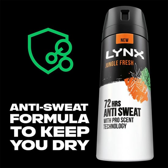 Lynx Jungle Fresh Antiperspirant Spray 72H Protection Deodorant 200ml, 3 Pack