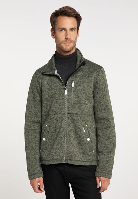 ICEBOUND Serie yuka Strickfleecejacke Herren Oliv Melange - Image 2