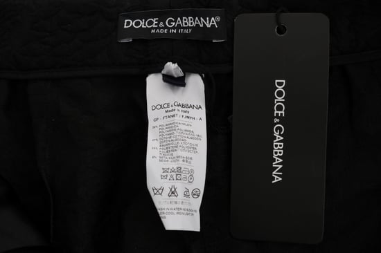 Dolce & Gabbana Schwarze Brokat High Waist Capri-Shorts - Image 6