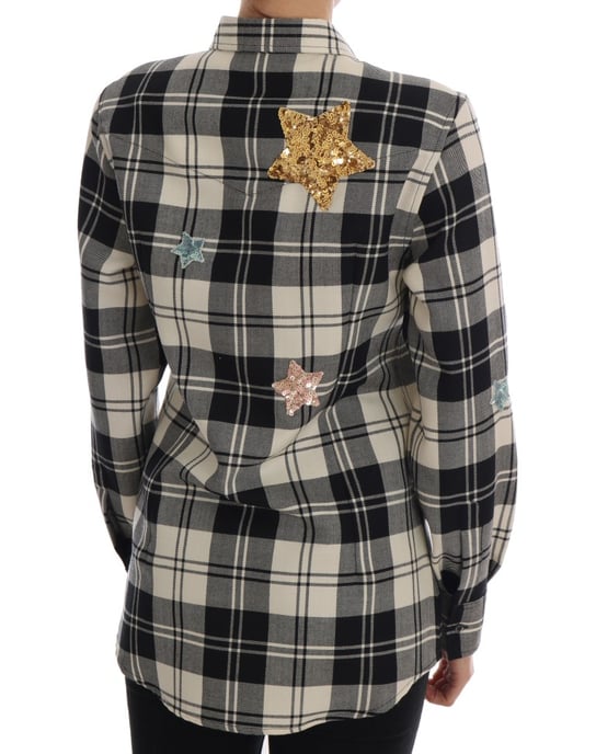 Dolce & Gabbana Schwarz Weiß Märchen Kristall Shirt - Image 3