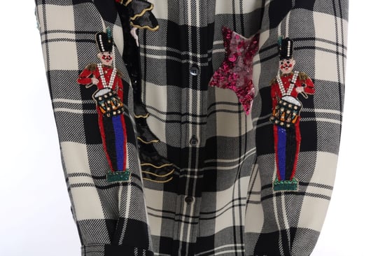 Dolce & Gabbana Schwarz Weiß Märchen Kristall Shirt - Image 5