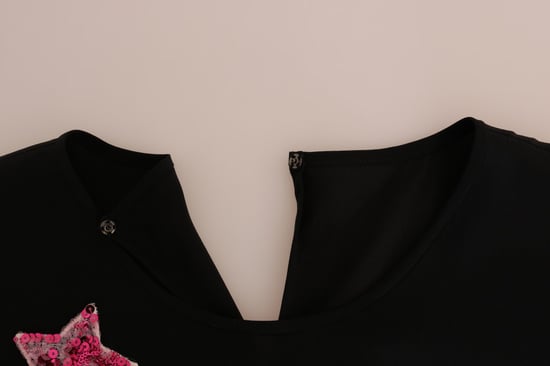 Dolce & Gabbana Damen Schwarzes Seiden-Märchenoberteil Kristallbluse - Image 6