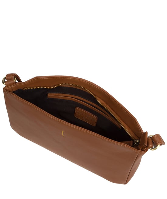 'Christina' Tan Leather Cross Body Bag