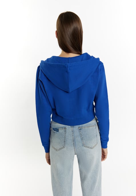 Mymo Kapuzenpullover mit Reißverschluss Damen royalblau - Image 4