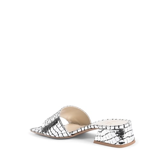 19V69 Italia Womens Sandal Silver NEPER PITONE STAMP NERO ARGENTO