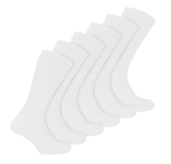 6 Paar Multipack Boys Bamboo Sport Socken | Sock Snob | Atmungsaktive Crew Kids White PE Socken - Weiß - Image 1