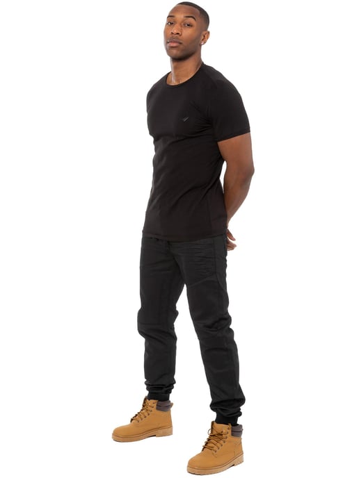 Enzo| Herren-Jogger-Jeans aus Denim mit Bündchen - Schwarz - Image 6