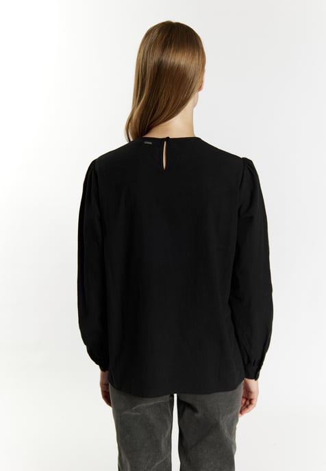 Dreimaster Langarmbluse Damen schwarz - Image 4